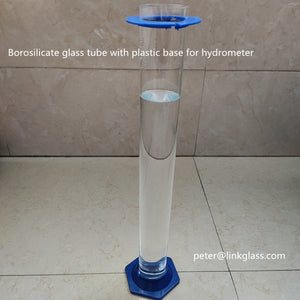 Borosilicate glass tube with plastic base for hydrometer